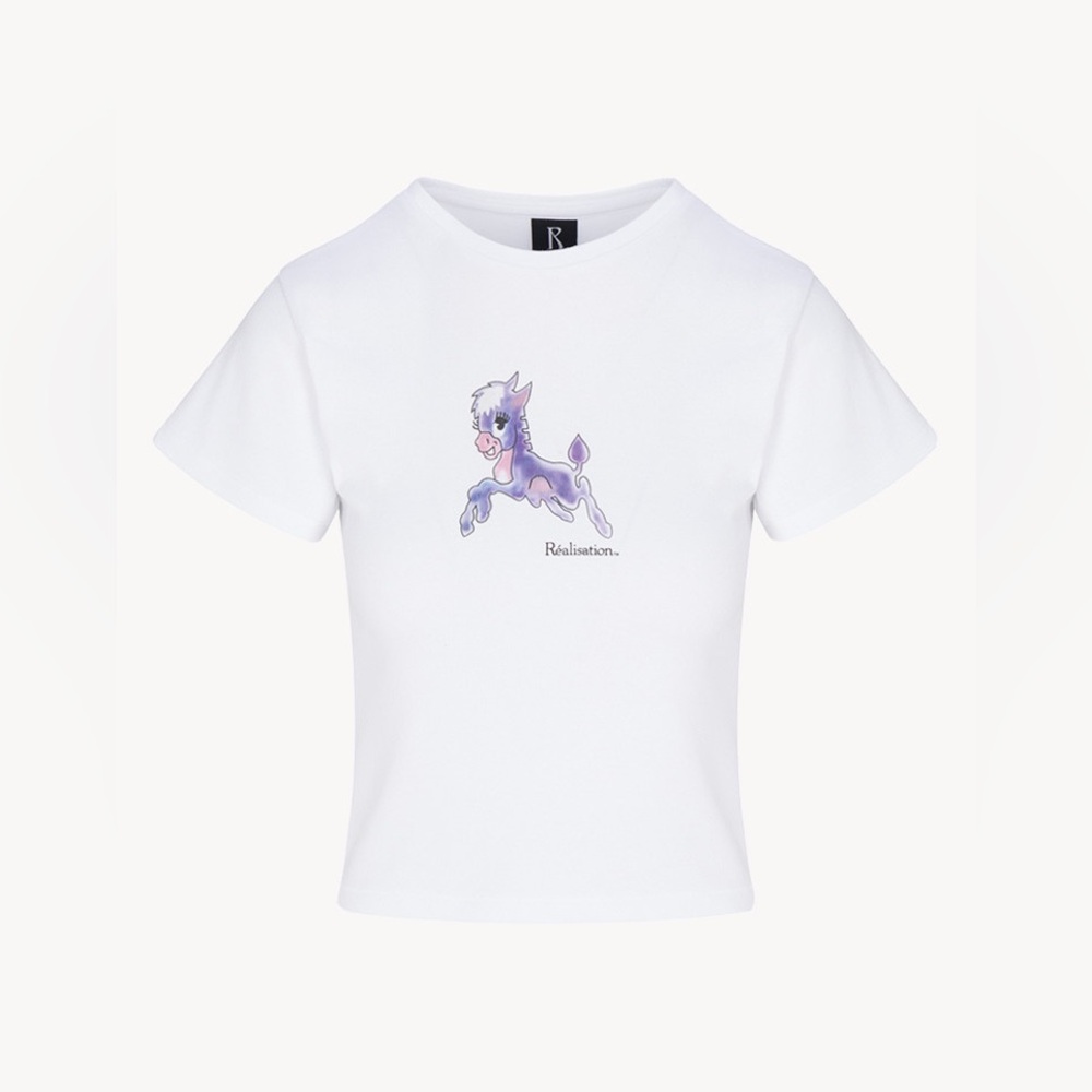 REALISATION PAR THE PONY BABY TEE CROPPED WHITE SMALL
